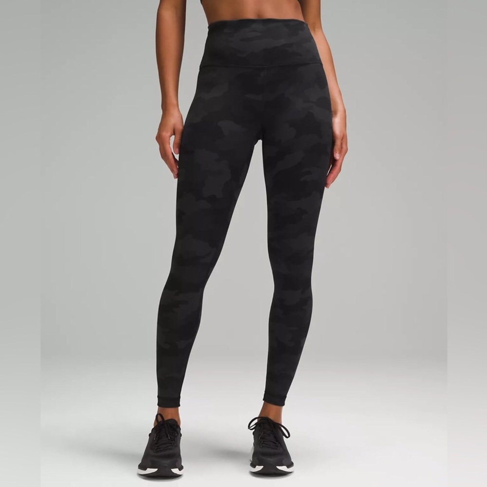 🌼Lululemon Wunder Train 25”.Heritage 365 Camo Deep Coal Leggings Size 6